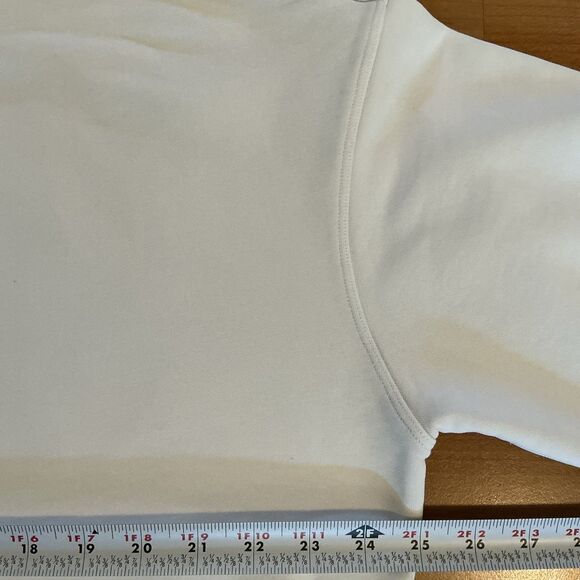 Lululemon Perfectly Oversized XL Crew Sweatshirt Womens White Cropped Jelly Logo - Picture 12 of 13